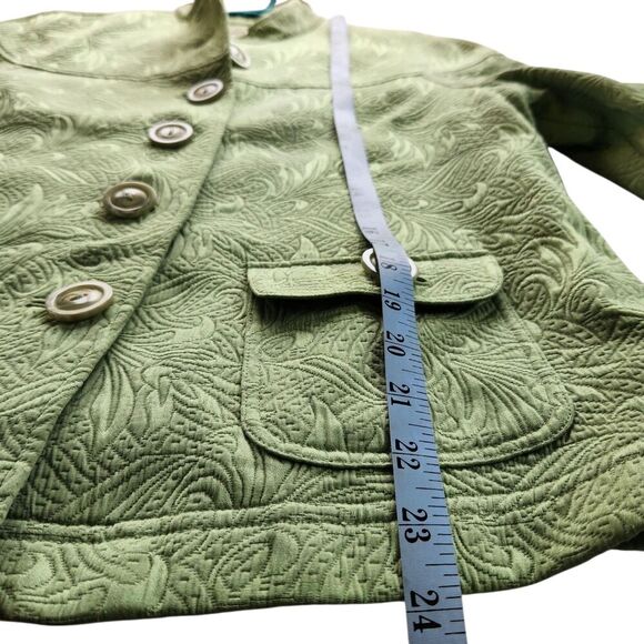Emma James Blazer Size 8 Green Front Buttons With Pockets 3/4 Sleeves - Picture 6 of 11